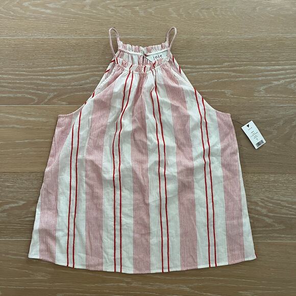 Joie Womens Larkyn Striped Cotton Sleeveless Blouse Top Porcelain Small NWT - Picture 3 of 6